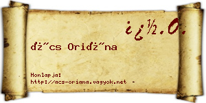 Ács Oriána névjegykártya
